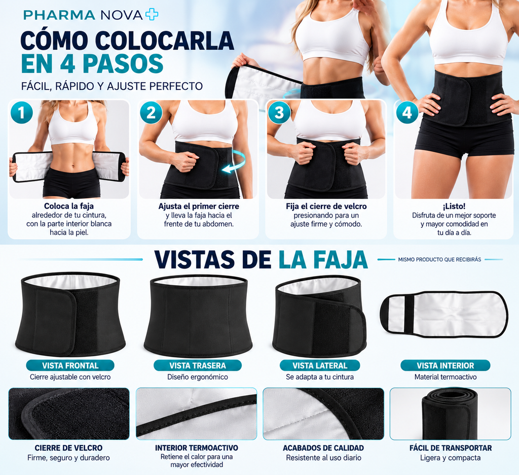 Faja Lumbar Ortopédica Termoactiva | Pharmanova™️