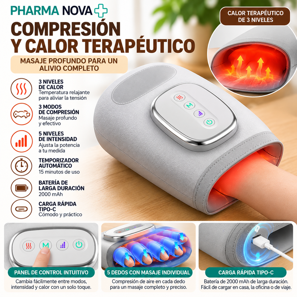 Masajeador de manos inteligente alivio de la artritis y el túnel carpiano