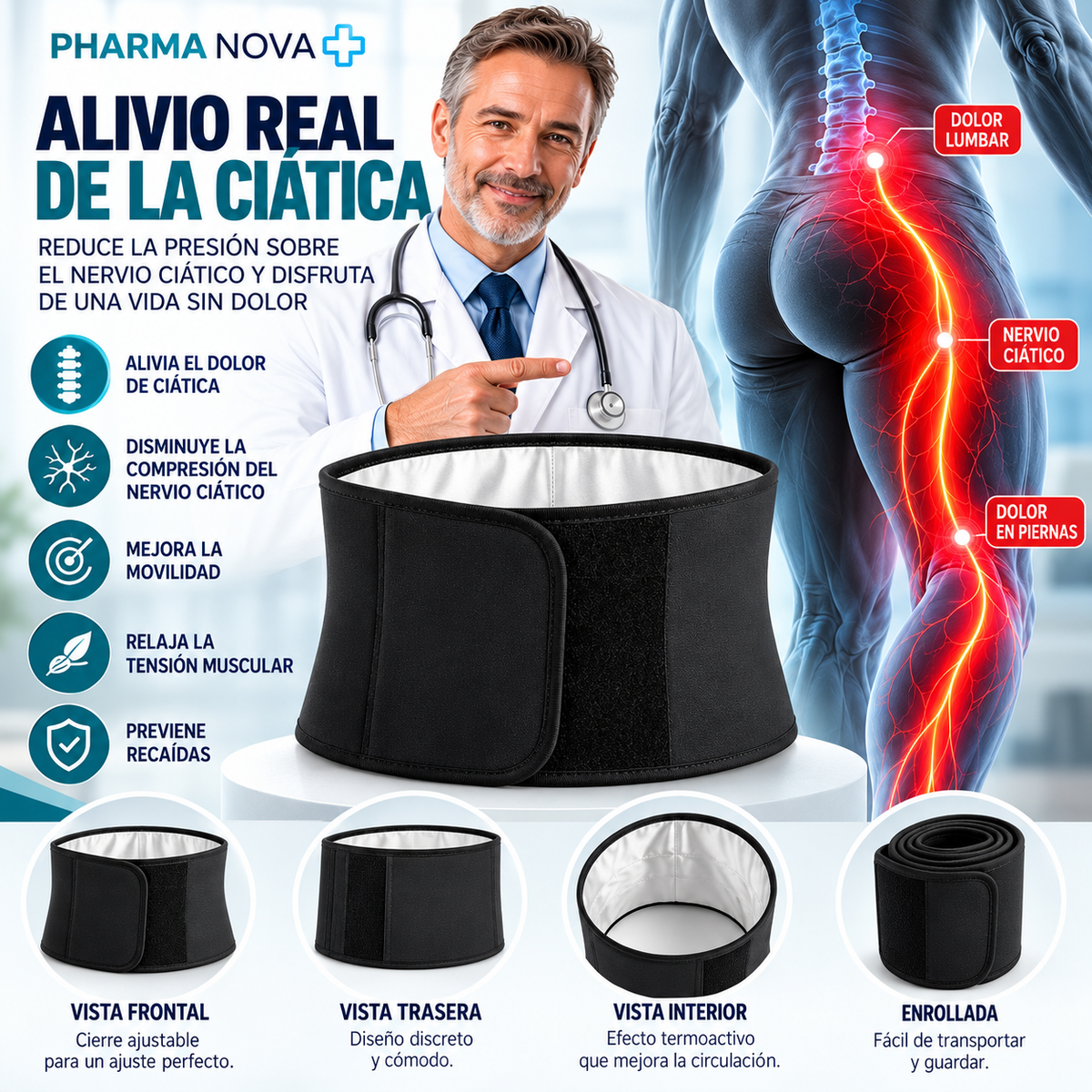 Faja Lumbar Ortopédica Termoactiva | Pharmanova™️