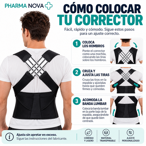 Faja correctora de espalda con doble soporte - Tallas M,L,XL