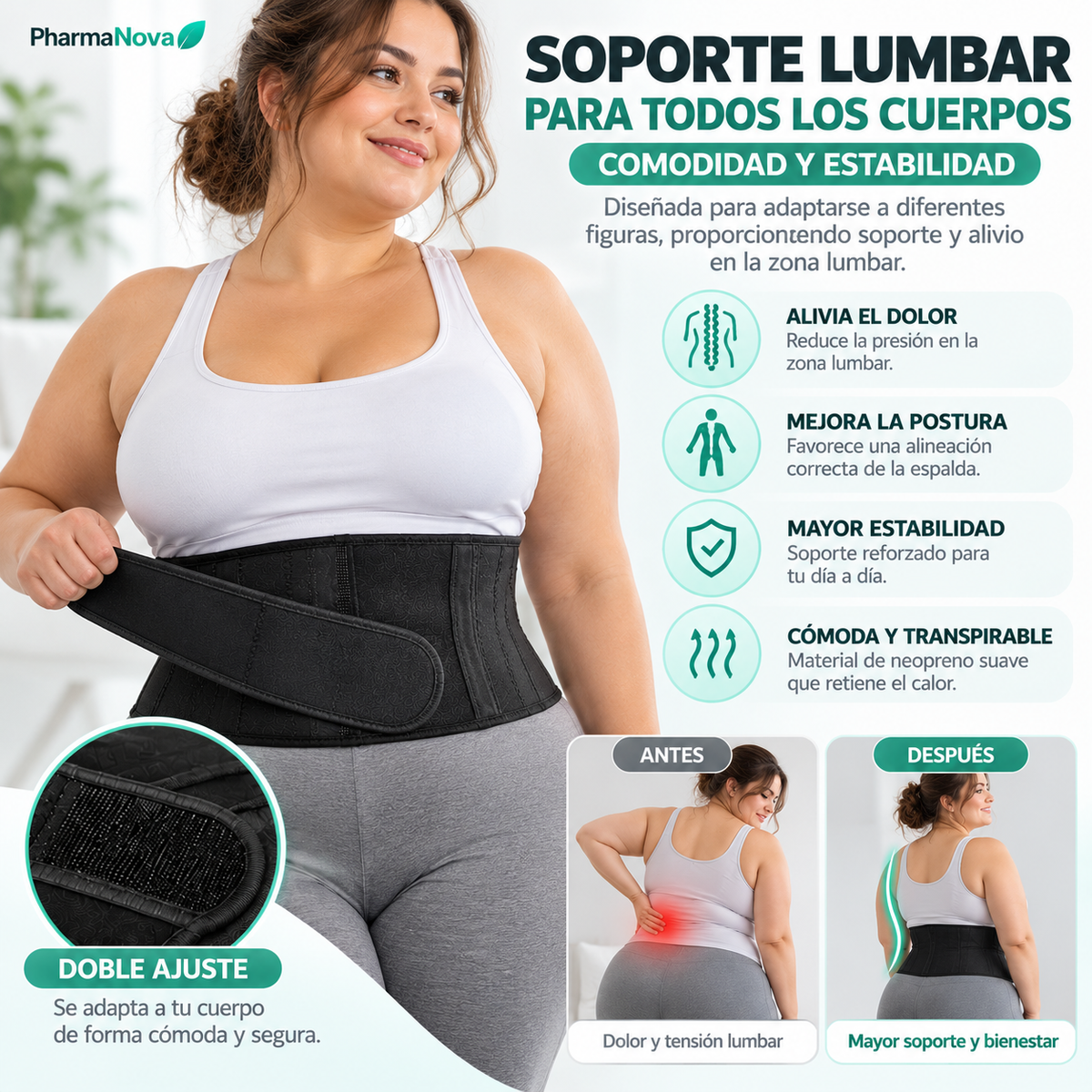 Faja Lumbar Ergonómica Reforzada