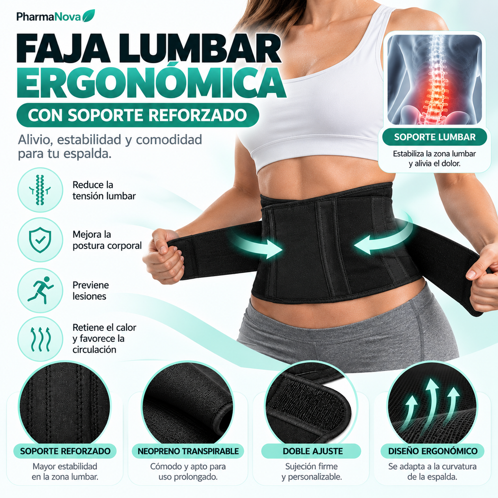Faja Lumbar Ergonómica Reforzada