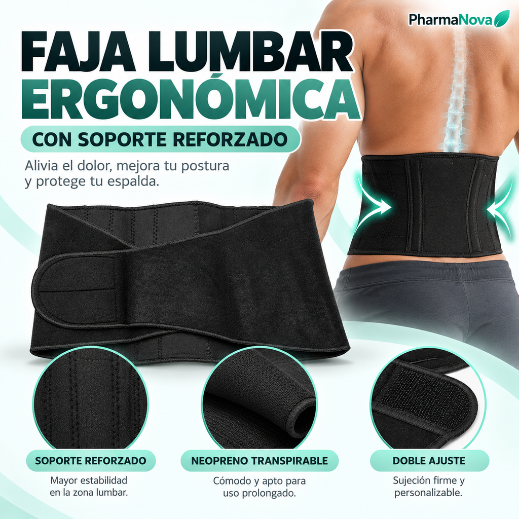 Faja Lumbar Ergonómica Reforzada